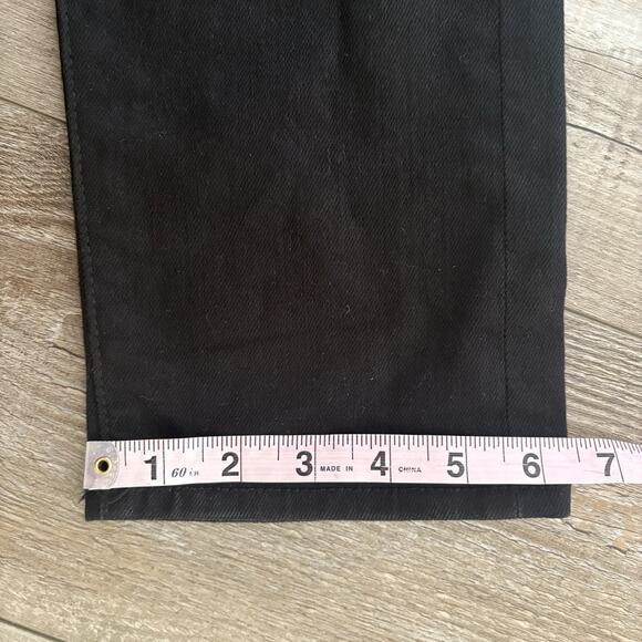 UNIQLO Selvedge Jeans Mens 29x33 Black Slim Straight Mid Rise Stretch Denim - Picture 9 of 11